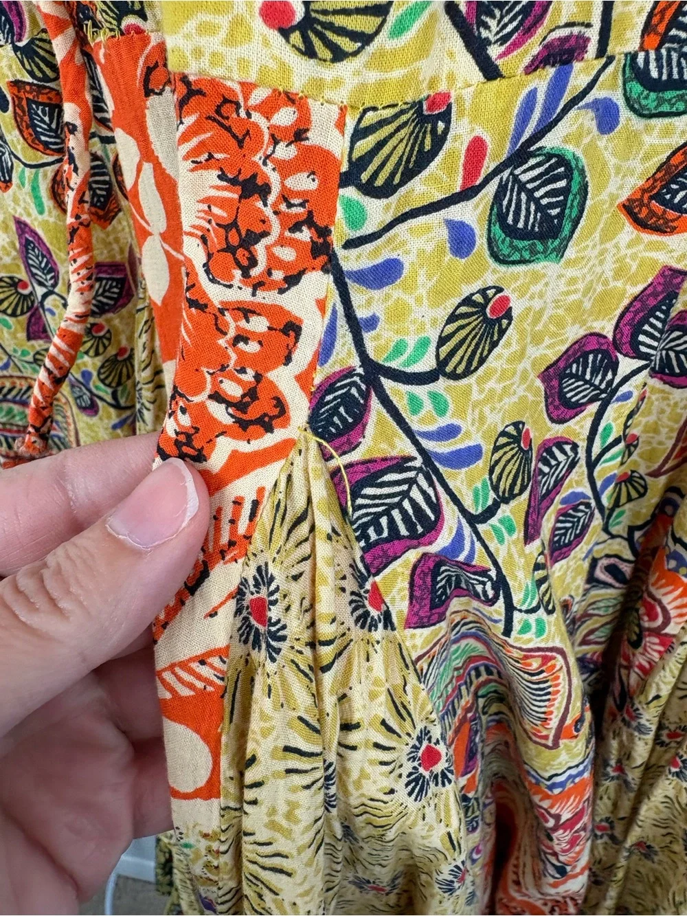 Vintage Phool Sleeveless Floral Patchwork Knee Length Dress Medium Boho Chic - Picture 6 of 14